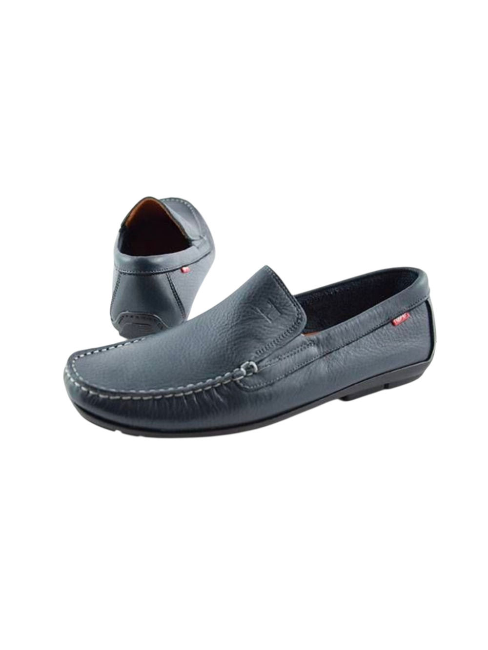 Nuper 7901 Women's Navy Blue Leather Moccasin Flat Shoes Size 40/US 9